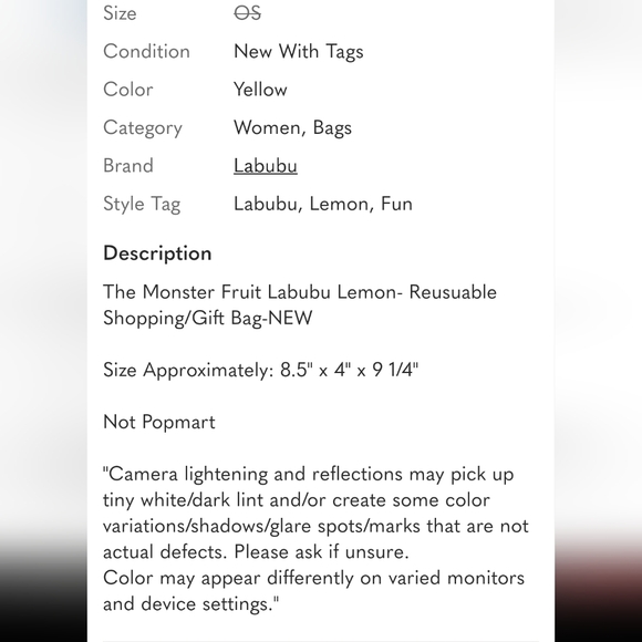 Labubu Yellow Graphic Tote Bag - Picture 7 of 7